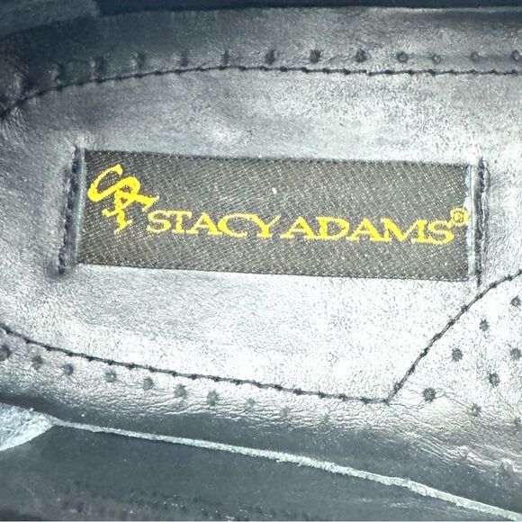 STACY ADAMS Black Leather Men\'s Loafers Shoes Size 10.5 slip on 25349 Pre-Owned main image 8
